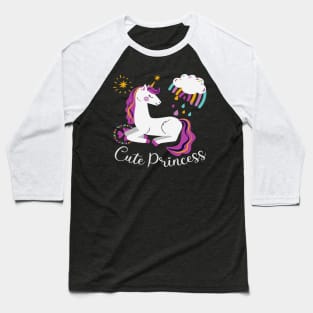 Cool Unicorn Design - Cute Princess Baseball T-Shirt